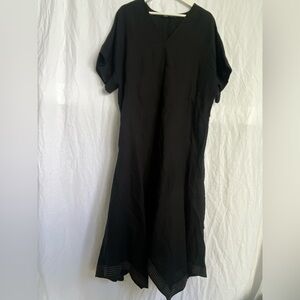 Zara black boho asymmetrical linen dress Size Medium
